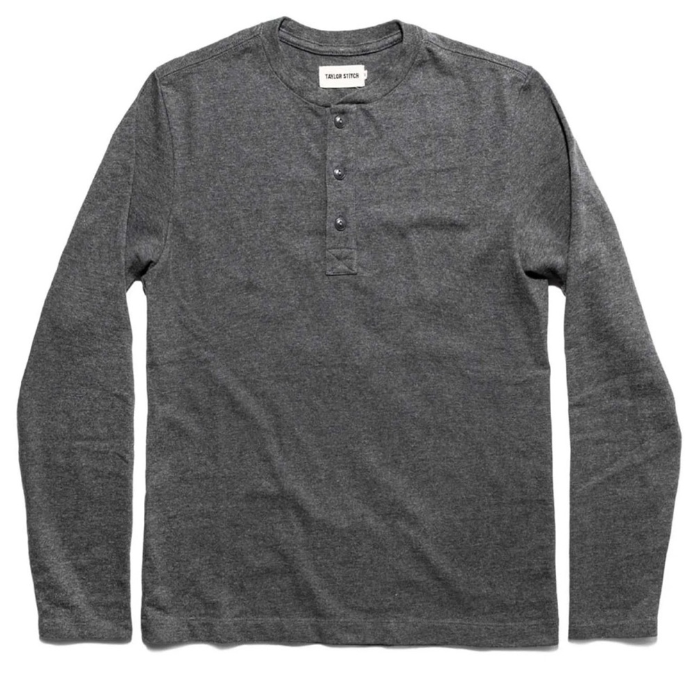 Taylor Stitch Heavy Bag Henley in Grey